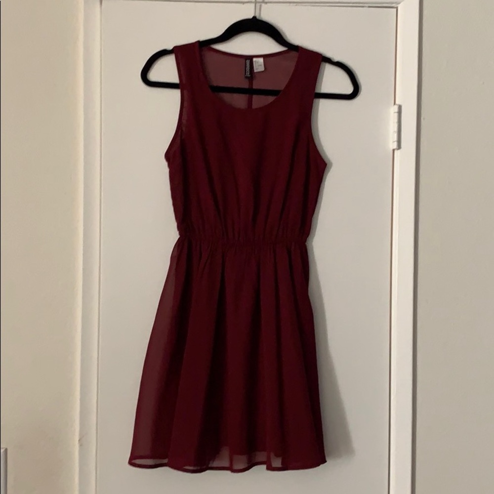 Skater dress with sheer back.